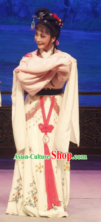 Chinese Shaoxing Opera Young Lady Dress A Bride For A Ride Wang Xiuying Apparels and Headpieces Yue Opera Diva Garment Costume