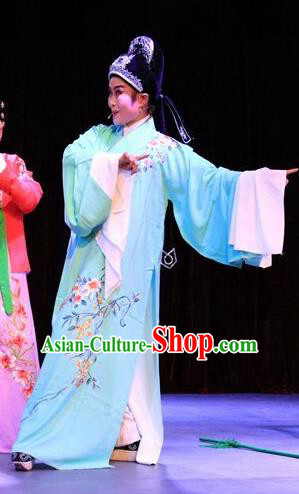 Lions Roar Chinese Yue Opera Young Male Costumes and Hat Shaoxing Opera Niche Apparels Scholar Chen Zao Garment