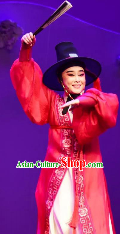 Chinese Yue Opera Niche Garment Costumes and Headwear Shaoxing Opera Chunh Yang Scholar Young Man Li Menglong Apparels