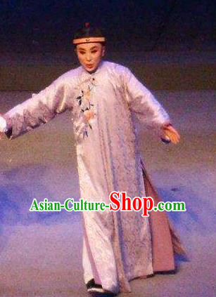 Chinese Yue Opera Qing Dynasty Young Man Costumes and Headwear Shaoxing Opera Ban Ba Jan Dao Apparels Childe Garment