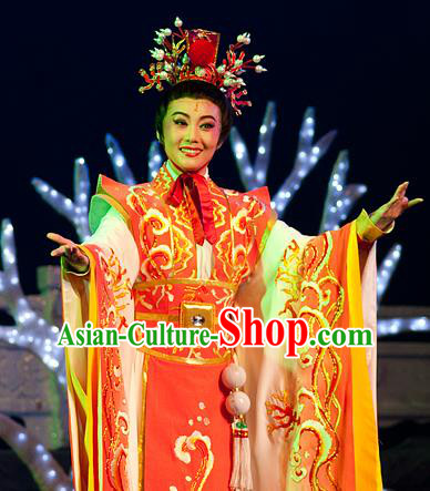 Chinese Yue Opera Young Male Costumes and Headpiece Hai Ming Zhu Shaoxing Opera Xiaosheng Garment Prince Shanhu Apparels