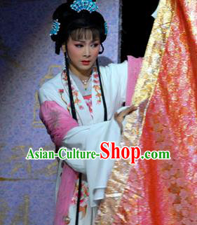 Chinese Shaoxing Opera Young Lady Actress Costumes and Headpieces Li Hui Niang Yue Opera Hua Tan Dress Diva Garment Apparels