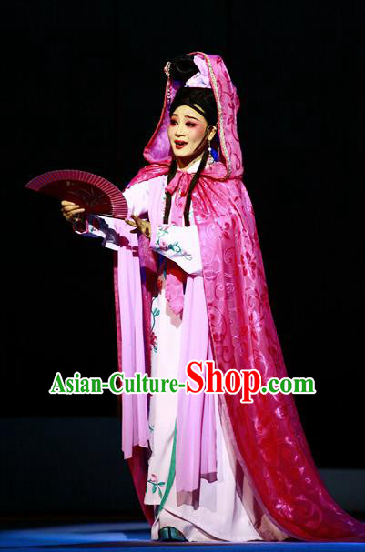 Chinese Shaoxing Opera Young Woman Dress Apparels and Headpieces Liu Yong Yue Opera Geisha Garment Costumes