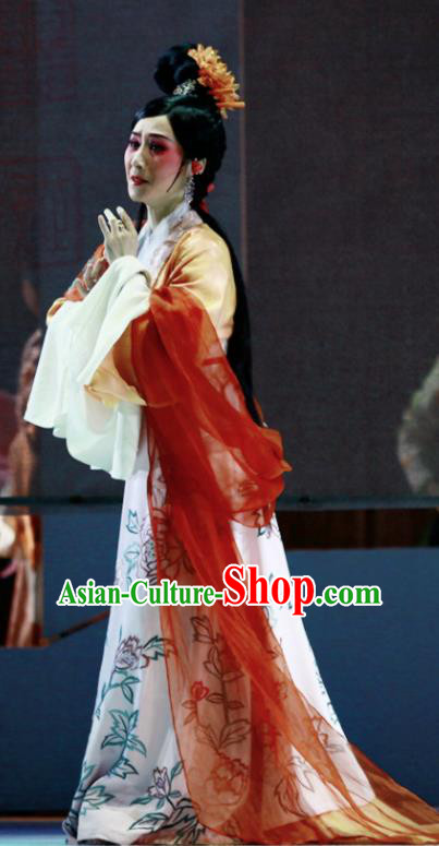 Chinese Shaoxing Opera Young Female Dress and Headdress Liu Yong Yue Opera Hua Tan Geisha Garment Costumes Apparels