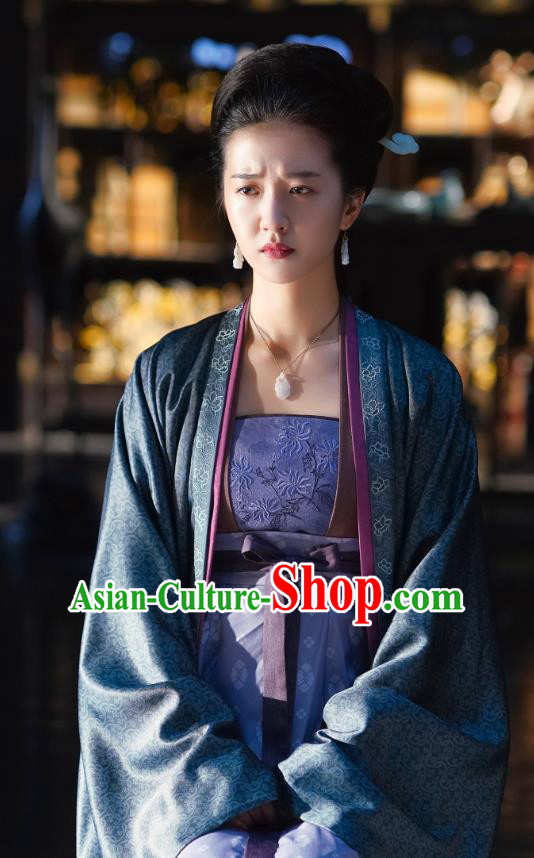 Chinese Ancient Noble Consort Miao Historical Costumes and Headwear Drama Serenade of Peaceful Joy Song Dynasty Court Lady Dress Garment