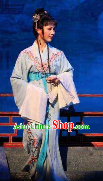 Emperor and the Village Girl Chinese Shaoxing Opera Young Lady Dress and Headpieces Yue Opera Hua Tan Apparels Garment Costumes