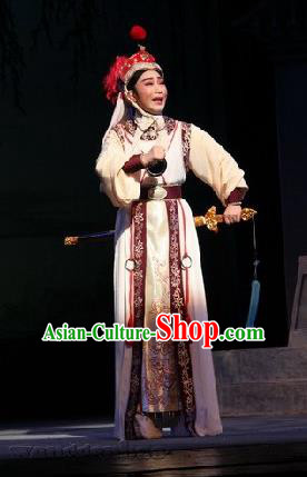 Chinese Yue Opera Wusheng Costumes and Headwear Emperor and the Village Girl Shaoxing Opera Martial Male Garment Apparels