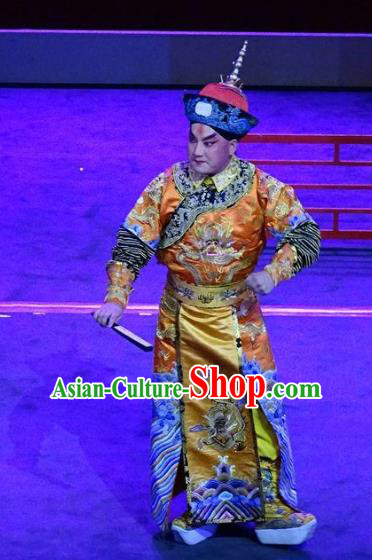 Nan Hai Zi Chinese Peking Opera Xiaosheng Young Male Garment Costumes and Headwear Beijing Opera Qing Dynasty Emperor Shun Zhi Apparels Clothing