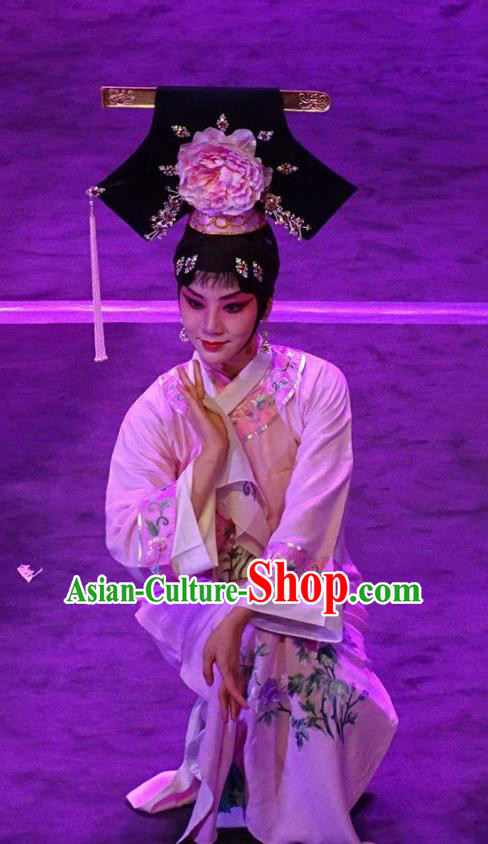 Chinese Beijing Opera Qing Dynasty Court Maid Apparels Costumes and Headdress Nan Hai Zi Traditional Peking Opera Young Lady Dress Garment