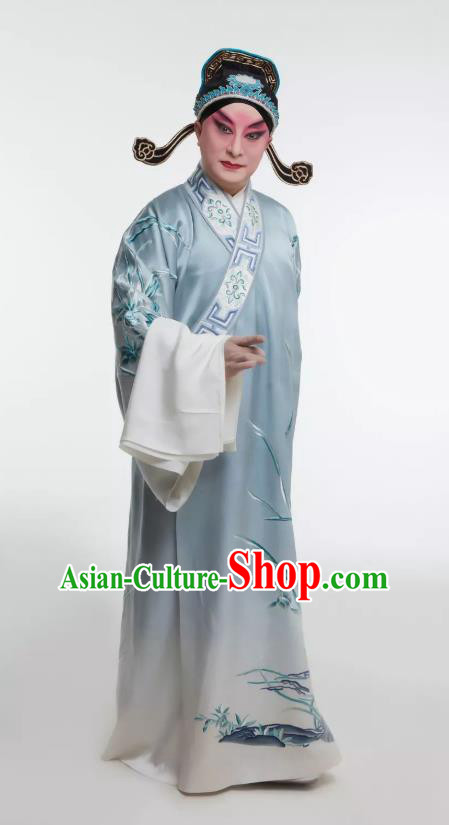 Tell On Sargam Chinese Peking Opera Young Male Chen Guangzu Garment Costumes and Headwear Beijing Opera Scholar Apparels Clothing