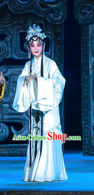 Chinese Beijing Opera Palace Lady Apparels Costumes and Headdress Ru Ji Traditional Peking Opera Imperial Consort Dress Actress Garment