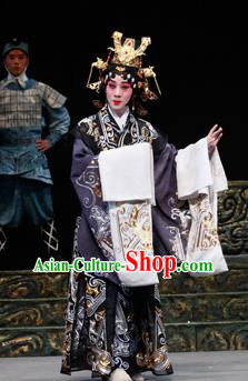 Chinese Beijing Opera Queen Apparels Costumes and Headdress Chun Qiu Er Xu Traditional Peking Opera Young Female Dress Empress Garment