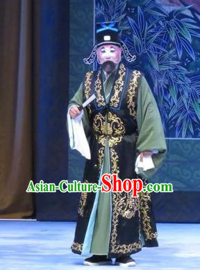 Zhou Ren Xian Sao Chinese Ping Opera Laosheng Feng Chengdong Costumes and Headwear Pingju Opera Elderly Male Apparels Clothing