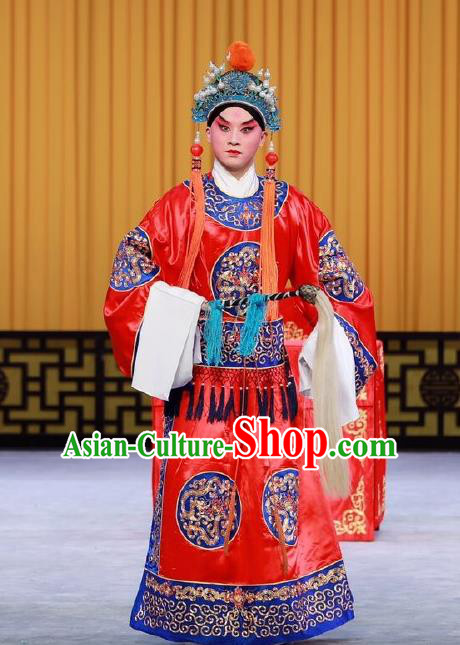 Xiang Jiang Hui Chinese Peking Opera Figurant Young Male Garment Costumes and Headwear Beijing Opera Court Eunuch Apparels Clothing