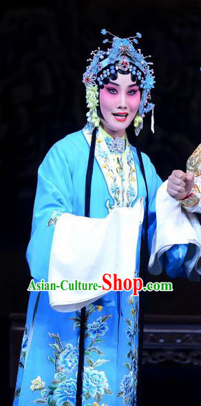 Chinese Beijing Opera Actress Apparels Costumes and Headdress Di Qing Traditional Peking Opera Young Female Dress Countess Garment