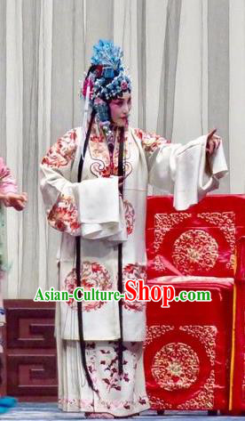 Chinese Ping Opera Princess Liu Jinding Apparels Costumes and Headpieces Traditional Pingju Opera San Kan Yu Mei Diva White Dress Garment