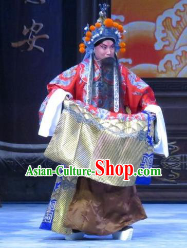 Zhou Ren Xian Sao Chinese Ping Opera Laosheng Elderly Male Costumes and Headwear Pingju Opera Emperor Apparels Clothing