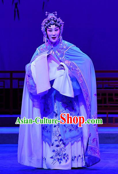 Chinese Beijing Opera Apparels Actress Zhang Yuzhen Costumes and Headdress Love of Jade Hairpin Traditional Peking Opera Hua Tan Dress Young Female Garment