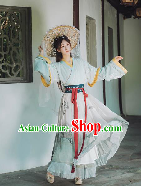 Chinese Ancient Goddess Hanfu Dress Garment Traditional Jin Dynasty Royal Princess Historical Costumes for Women