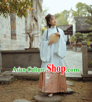 Chinese Traditional Ming Dynasty Aristocratic Lady Apparels Historical Costumes Ancient Princess Hanfu Dress Nobility Female Garment Blouse and Skirt