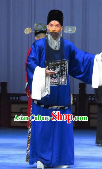 Tao Li Mei Chinese Ping Opera Official Costumes and Headwear Pingju Opera Laosheng Minister Apparels Clothing