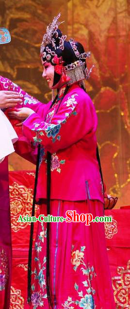 Chinese Ping Opera Young Female Apparels Costumes and Headpieces Selling Miaolang Traditional Pingju Opera Xiaodan Red Dress Garment