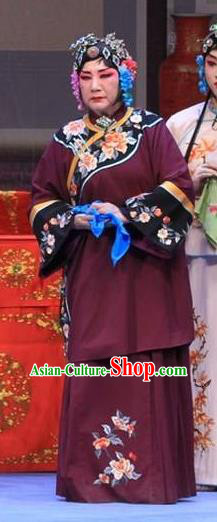 Chinese Ping Opera Laodan Apparels Costumes and Headpieces The Oil Vendor and His Pretty Bride Traditional Pingju Opera Pantaloon Dress Garment