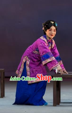 Chinese Beijing Opera Young Mistress Apparels Costumes and Headdress Jin Lv Qu Traditional Peking Opera Actress Yun Ji Dress Garment