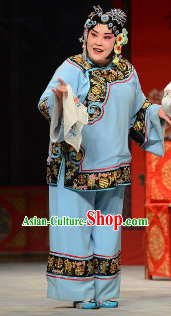 Chinese Ping Opera Elderly Female Apparels Costumes and Headpieces The Oil Vendor and His Pretty Bride Traditional Pingju Opera Pantaloon Dress Procuress Garment