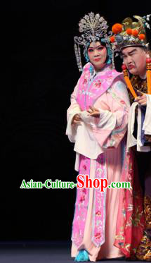 Chinese Ping Opera Noble Consort Apparels Costumes and Headpieces Da Song Zhong Yi Zhuan Traditional Pingju Opera Actress Liu E Dress Garment