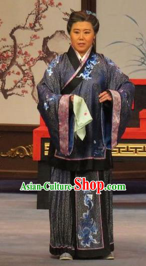 Chinese Ping Opera Elderly Female Apparels Costumes and Headpieces Southeast Fly the Peacocks Traditional Pingju Opera Pantaloon Dress Garment