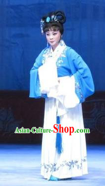 Chinese Ping Opera Distress Maiden Apparels Costumes and Headpieces Tell on Sargam Traditional Pingju Opera Diva Zhang Shangzhu Dress Garment