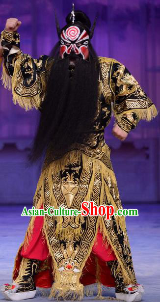 San Da Tao Sanchun Chinese Peking Opera Wusheng Garment Costumes and Headwear Beijing Opera Takefu Apparels General Gao Huaide Armor Clothing