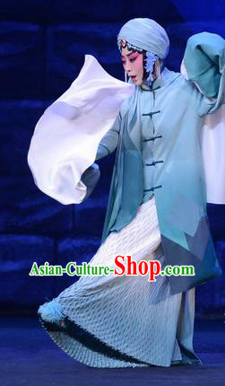 Chinese Beijing Opera Diva Apparels Costumes and Headdress On A Wall and Horse Traditional Peking Opera Tsing Yi Dress Actress Li Qianjun Garment