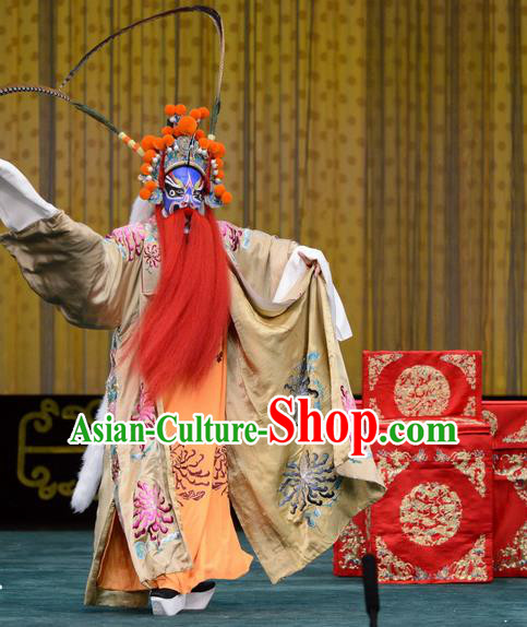 Chained Traps Chinese Peking Opera Old Man Dou Erdun Garment Costumes and Headwear Beijing Opera Takefu Apparels Martial Male Clothing