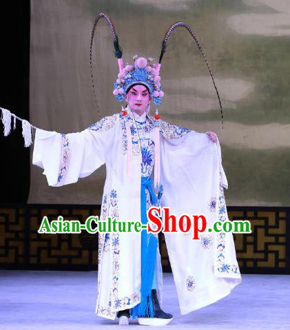 Jiu Jiang Kou Chinese Peking Opera Takefu Hua Yunlong Garment Costumes and Headwear Beijing Opera Apparels Martial Male Clothing