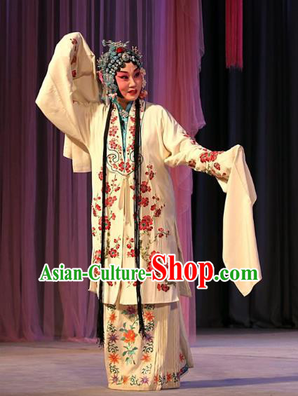 Chinese Beijing Opera Young Female Apparels Ba Zhen Tang Costumes and Headpieces Traditional Peking Opera Dress Hua Tan Garment