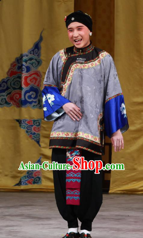 Chinese Beijing Opera Elderly Woman Apparels Zhu Sha Zhi Costumes and Headdress Traditional Peking Opera Pantaloon Dress Female Matchmaker Garment