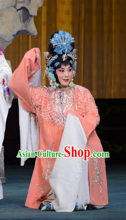 Chinese Beijing Opera Nobility Lady Apparels Hongniang Costumes and Headpieces Traditional Peking Opera Hua Tan Cui Yingying Dress Actress Garment