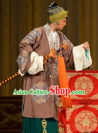 Chinese Beijing Opera Elderly Woman Apparels Zhan Jing Tang Costumes and Headpieces Traditional Peking Opera Dame Dress Garment