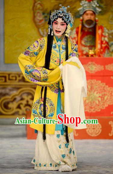Chinese Beijing Opera Empress Apparels He Hou Ma Dian Costumes and Headpieces Traditional Peking Opera Young Female Dress Queen Garment
