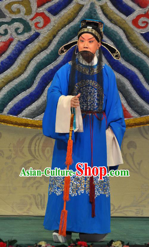 Su Xiaomei Chinese Peking Opera Poet Garment Costumes and Headwear Beijing Opera Elderly Man Apparels Scholar Su Dongpo Clothing