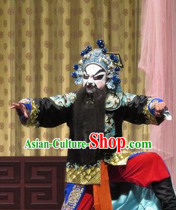 Qin Xianglian Chinese Ping Opera Wusheng Garment Costumes and Headwear Pingju Opera Martial Male Apparels Bodyguard Clothing