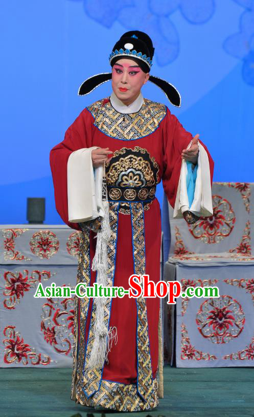 Su Xiaomei Chinese Peking Opera Niche Poet Garment Costumes and Headwear Beijing Opera Young Man Apparels Scholar Qin Guan Clothing