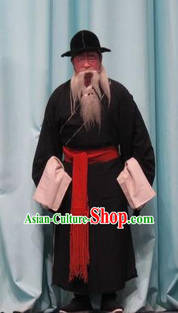 Qin Xianglian Chinese Ping Opera Old Man Garment Costumes and Headwear Pingju Opera Elderly Male Zhang Yuanling Apparels Clothing