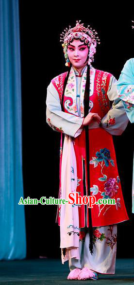 Chinese Beijing Opera Maidservant Apparels Shi Wen Hui Costumes and Headpieces Traditional Peking Opera Xiaodan Dress Garment