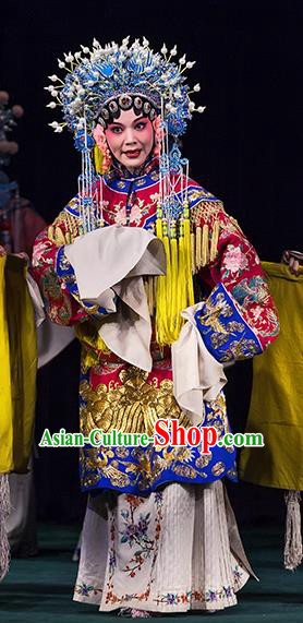 Chinese Ping Opera Actress Qin Xianglian Apparels Costumes and Headdress Traditional Pingju Opera Hua Tan Princess Dress Garment