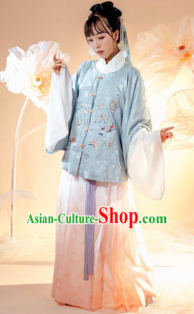 Chinese Ancient Patrician Female Hanfu Dress Garment Traditional Ming Dynasty Royal Princess Historical Costumes Court Lady Apparels Complete Set