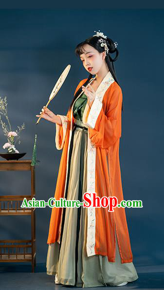 Chinese Ancient Nobility Lady Hanfu Dress Garment Apparels Traditional Song Dynasty Historical Costumes Complete Set