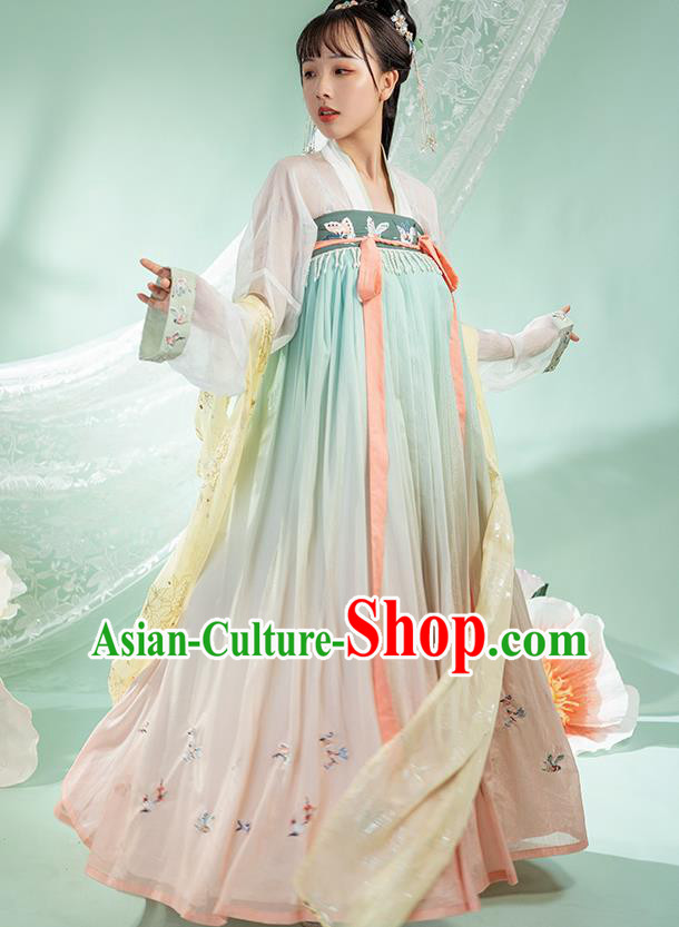 Chinese Ancient Royal Princess Hanfu Dress Garment Apparels Traditional Tang Dynasty Court Lady Historical Costumes for Women